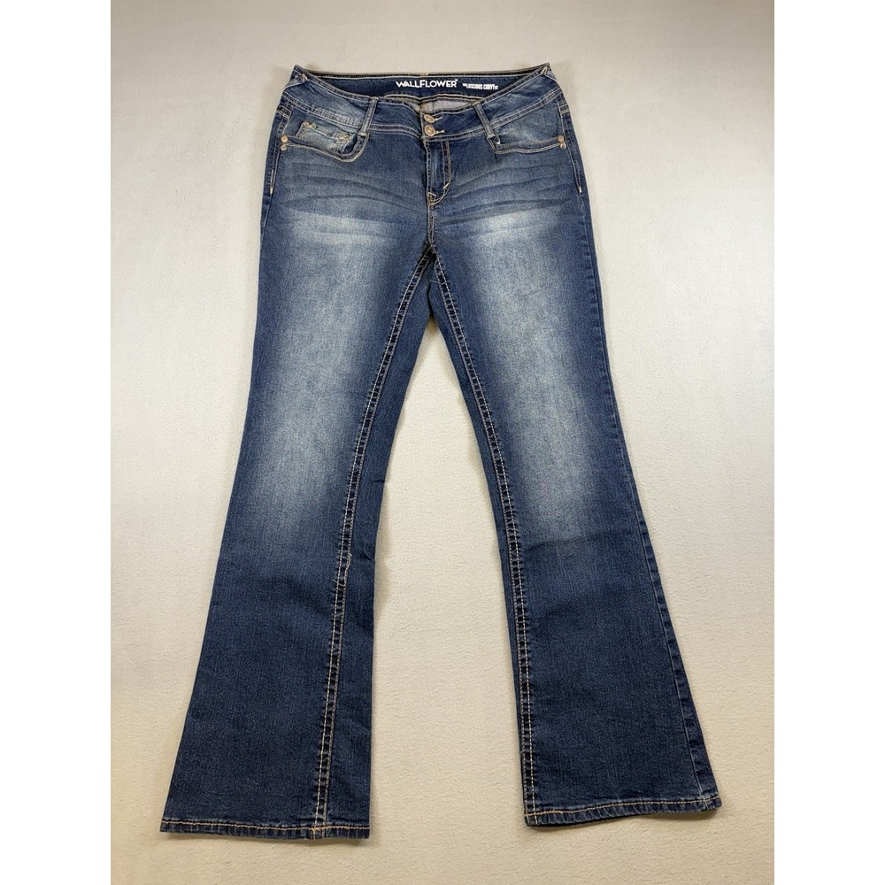 WallFlower Luscious Curvy Fit Jeans Womens 13 Reg Bootcut Stretch Blue Denim